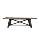 Acacia Wood Extension Dining Table Gray-Dining Tables-Gray-Acacia Solids-JadeMoghul Inc.