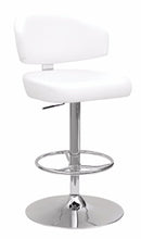 Accent and Garden Stools Soothing Adjustable Stool with Swivel, White & Chrome Benzara