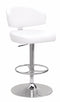 Accent and Garden Stools Soothing Adjustable Stool with Swivel, White & Chrome Benzara