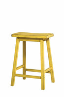 Wooden Counter Height Stool (Set-2), Antique Yellow