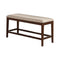 Accent and Storage Benches Rubber Wood Bench With Cushioned Seat Brown Benzara