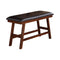 Accent and Storage Benches Rubber Wood Bench With Faux Leather Upholstery Small Brown Benzara