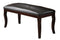 Tufted Bench With Curvy Wooden Legs, Cherry Brown