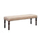 Wooden Bench With Padded Fabric Seat, Cherry Brown