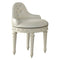 Accent Chairs Padded Round Armless Chair With Swivel Seat And Wood Turned Tapered Leg, White Benzara