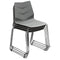 Accent Chairs Plastic Accent Chairs with Metal Legs, Gray and Silver, Pack of Four Benzara
