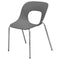 Accent Chairs Plastic Accent Chairs with Open Backrest and Metal Legs, Gray, Pack of Four Benzara