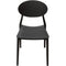 Accent Chairs Plastic Accent Chairs with Oval Shaped Backrest, Black, Pack of Four Benzara