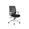 Accent Chairs Polyester Upholstered Swivel office Chair with T Shaped Armrests, Black and White Benzara