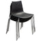 Accent Chairs Polypropylene Accent Chairs with Metal Legs, Set of Four, Black and Chrome Benzara