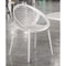 Accent Chairs Polypropylene Accent Chairs with Slatted Seat and Back, Set of Four, White Benzara