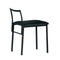 Accent Chairs Polyurethane Upholstered Armless Chair With Metal Tube Back Support, Black Benzara