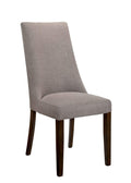 Accent Chairs Rustic Solid Wood and Fabric Upholstered Padded Side Chair, Pack of Two, Brown and Gray Benzara