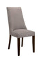 Accent Chairs Rustic Solid Wood and Fabric Upholstered Padded Side Chair, Pack of Two, Brown and Gray Benzara