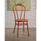 Accent Chairs Set of Two Metal Side Chairs with Distressed Rubbing Accents, Antique Orange Benzara