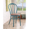 Accent Chairs Set of Two Metal Side Chairs with Padded Seat, Teal Benzara