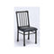 Accent Chairs Slatted Back Metal Frame Side Chair with Leatherette Seat, Set of 2, Black Benzara
