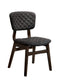 Accent Chairs Solid Wood and Fabric Master Chairs with Fin Style Legs ,Pack of Two, Gray and Brown Benzara
