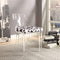 Accent Chairs Spotted Velvet Upholstered Accent Chair with Acrylic Frame, White and Clear Benzara