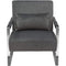 Accent Chairs Stainless Steel Framed Accent Chair with Diamond Tufted Velvet Upholstery, Dusk Gray and Silver Benzara