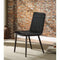 Accent Chairs Stitched Faux Leather Upholstered Metal Side Chair, Set of Two, Black Benzara