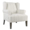 Accent Chairs Stripped Pattern Fabric Upholstered Wooden Accent Chair with Wing Back, Multicolor Benzara