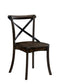Accent Chairs Transitional Style Solid Wood Side Chair with Curled Legs, Pack of Two, Brown Benzara