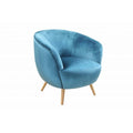Transitional Style Wood Accent Chair with Fabric Upholstery,Teal Blue