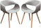 Accent Chairs Uniquely Designed Accent Chairs with Four Wooden Dowel Legs, Gray and Brown, Pack of Two Benzara
