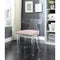 Accent Chairs Velvet Upholstered Acrylic Accent Chair with Mid Backrest, Light Pink and Clear Benzara