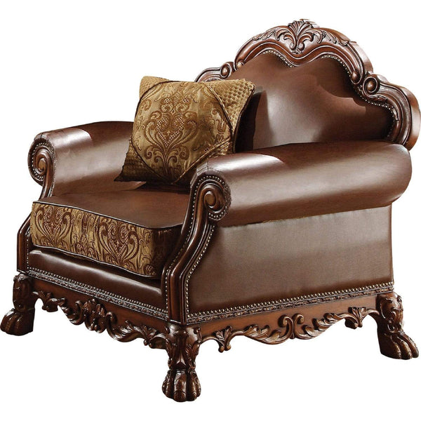 Wooden Chair with 1 Pillow , Cherry Brown