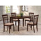Wooden Dining Set with Slatted Back Chairs, Pack of Five, Brown