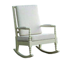 Wooden Rocking Chair with Fabric Upholstered Cushions, White