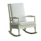 Wooden Rocking Chair with Fabric Upholstered Cushions, White