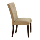 Wooden Side Chair With Fabric Upholstery, Cream, Set of 2