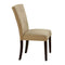 Wooden Side Chair With Fabric Upholstery, Cream, Set of 2