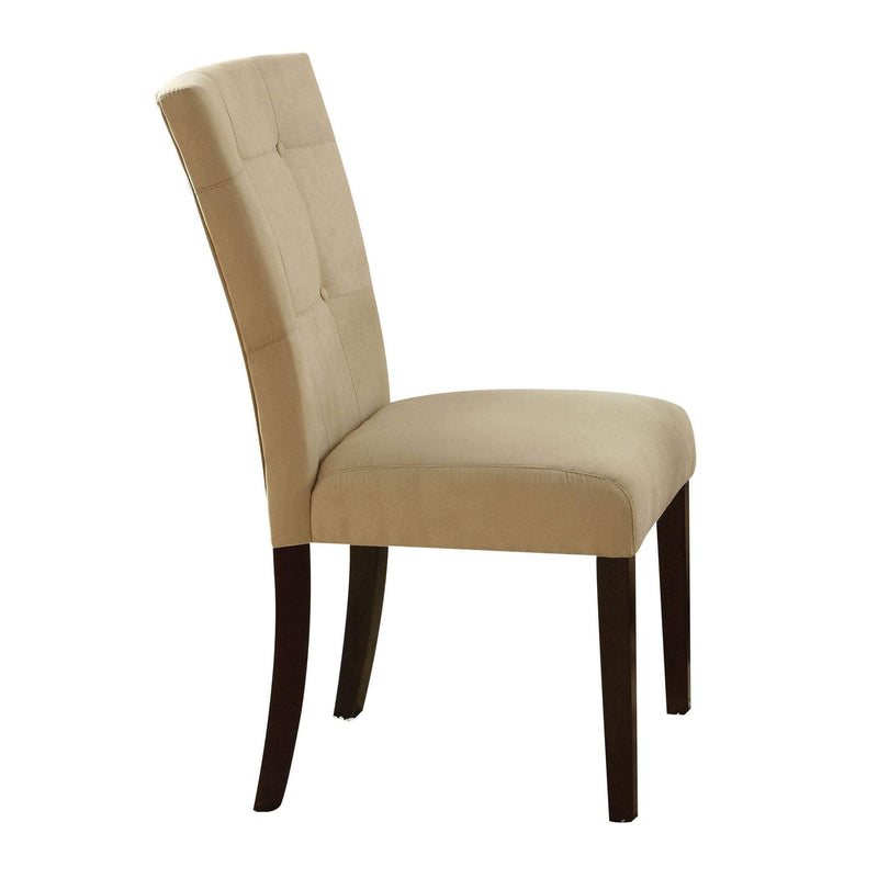 Wooden Side Chair With Fabric Upholstery, Cream, Set of 2