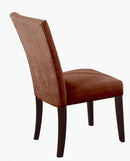 Wooden Side Chair With Fabric Upholstery, Orange, Set of 2