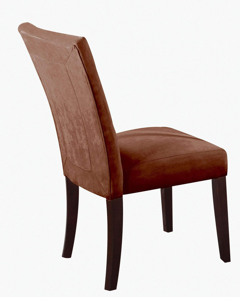 Wooden Side Chair With Fabric Upholstery, Orange, Set of 2