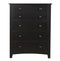 Accent Chests and Cabinets Pine Wood With Varied Size 5 Drawer Chest, Black Benzara