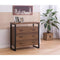 Accent Chests and Cabinets Rectangular Wooden Accent Cabinet With 3 Drawers, Brown Benzara