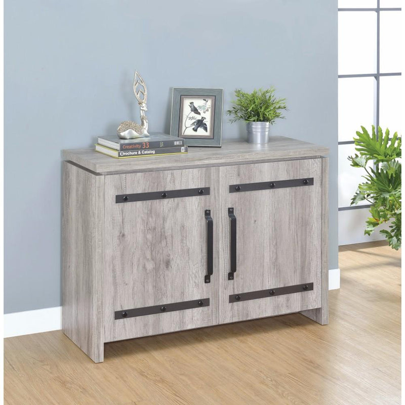 Accent Chests and Cabinets Spacious Wooden Accent Cabinet, Gray Benzara