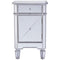 The Urban Port Single Drawer Mirrored Accent Cabinet, Silver