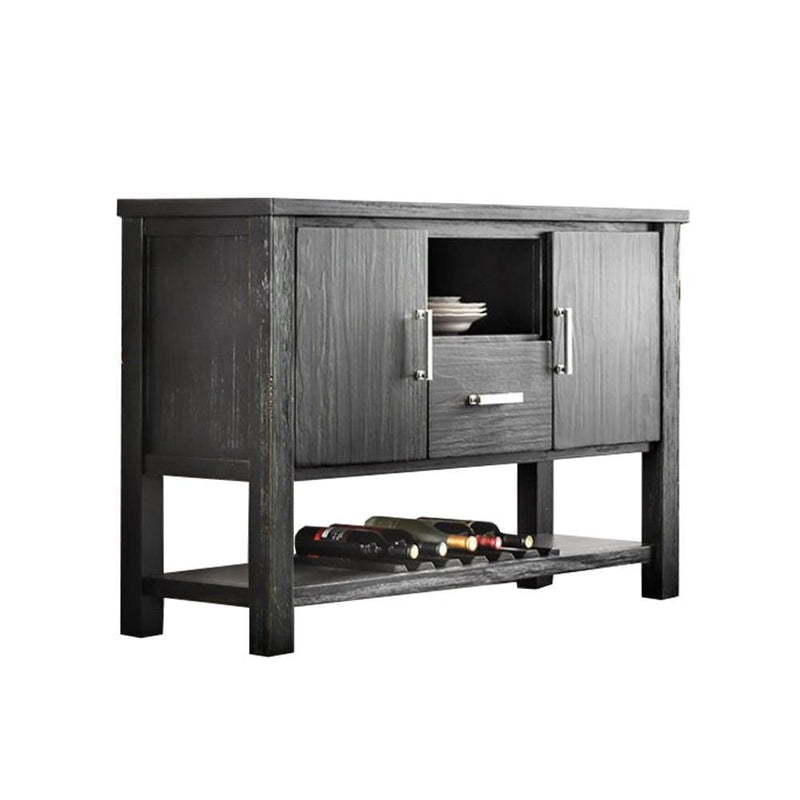 Thomaston I Transitional Style Server, Brushed Black Finish