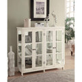 Transitional Style Wooden Accent Display Cabinet , White