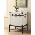 Accent Chests and Cabinets Trendy Trunk Style Accent Side Table, White Benzara