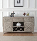 Accent Chests and Cabinets Voluminous Wooden Server, Gray Oak Benzara