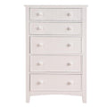 Wooden Chest With 5 Drawer Storage, White