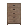 Wooden Chest with 5 Drawers, Brown