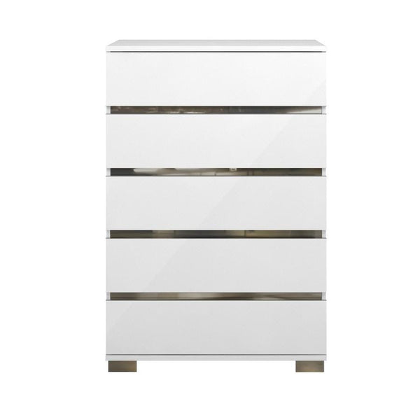 Wooden Chest With 5 Drawers White